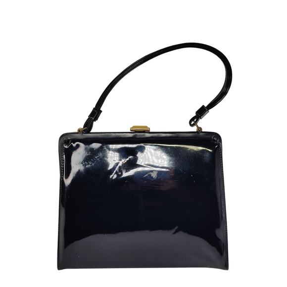 Vintage black patent leather bag - Picture 2 of 5